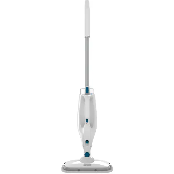 HEINNER Mop cu abur Heinner SteamStrike HSM-M1400WH-BL, 1400W, capacitate rezervor apa: 420 ml, timp incalzire 15s, debit abur 21/27 g/min, temperatura abur 130°C, 2 lavete incluse, Alb