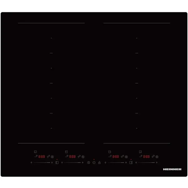 HEINNER Plita incorporabila Heinner HBHI-M4ZB2FXSMTC, Inductie, 4 zone de gatit, Bridge, Boost, Slim, Control touch, Timer, Protectie copii, Indicator caldura reziduala, 60 cm, Negru