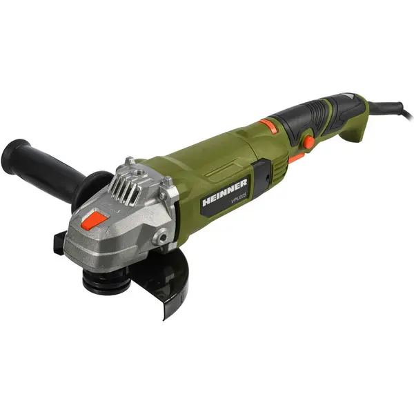 HEINNER Polizor unghiular (flex) Heinner VPU005, 1200 W, 12000 RPM, 125 mm diametru disc + maner lateral + perii + aparatoare + cheie montare disc, Verde