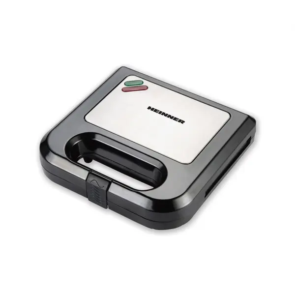 HEINNER Sandwich maker Heinner SM-K750BKS, 750 W, placi antiadezive fixe tip grill, Negru/Inox