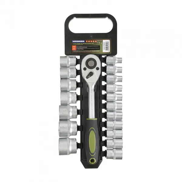HEINNER Set 19 piese Heinner CTSM019, cheie cu clichet 1/2, capete chei tubulare, 8-32 mm, material chrome-vanadium