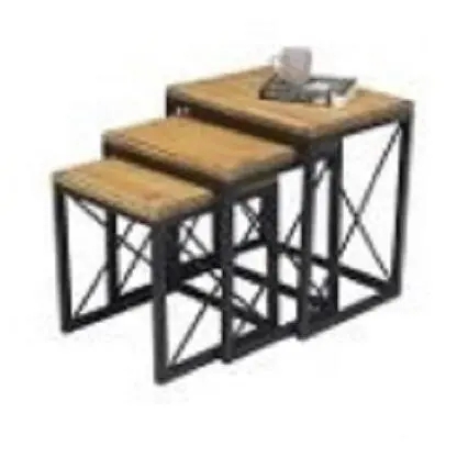 HEINNER Set 3 masute cafea ASSOS, Dimensiuni 46x35x49 cm, 40x35x43 cm, 35x35x36 cm