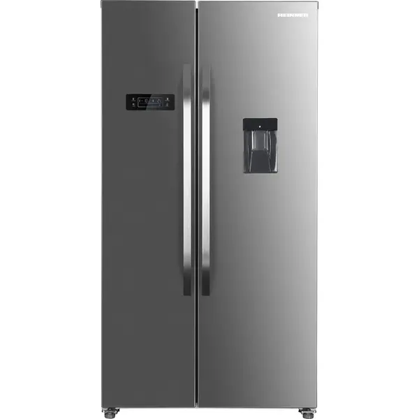 HEINNER Side by side Heinner HSBS-H439NFXWDE++, 439L, Clasa E, H 176.5 cm, Argintiu