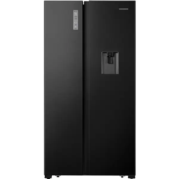 HEINNER Side by side Heinner HSBS-HS519NFBKWDE++, 519 l, Full No Frost, Clasa E, Dozator de apa, Display touch, Alarma usa deschisa, H 1786 cm, Negru