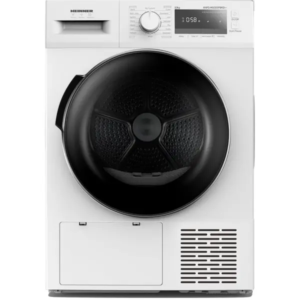 HEINNER Uscator cu pompa de caldura Heinner HHPD-M10G5PBKD++, 10 KG, Clasa D, 16 programe de uscare, Display LED, Functie anti-sifonare, Indicator curatare filtru scame, Indicator rezervor colectare apa plin, Blocare acces copii, Alb