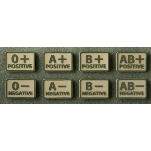 Helikon-Tex® Patch Grupa Sanguina (Set 2 Buc.) PVC KHAKI - B/Rh- negativ