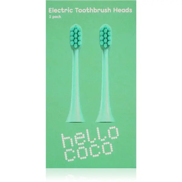Hello Coco Electric Toothbrush Heads Green capete de schimb pentru periuta de dinti 2 buc