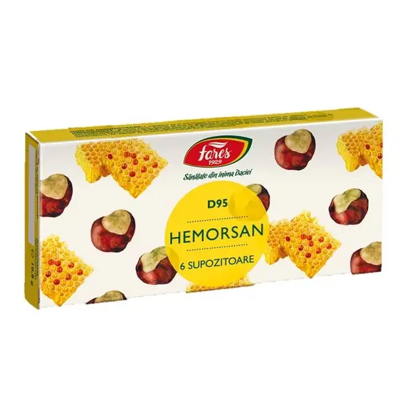 Hemorsan supozitoare D95, 6buc - Fares