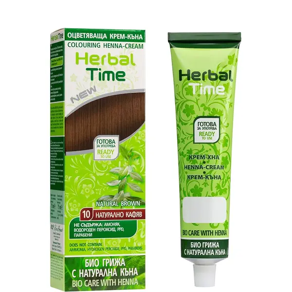 Herbal Time Henna Cream 75ml - 10 - Natural Brown