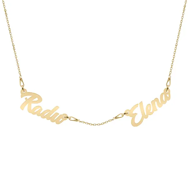Heritage - Colier personalizat cu doua-cinci nume din argint 925 placat cu aur galben 24K