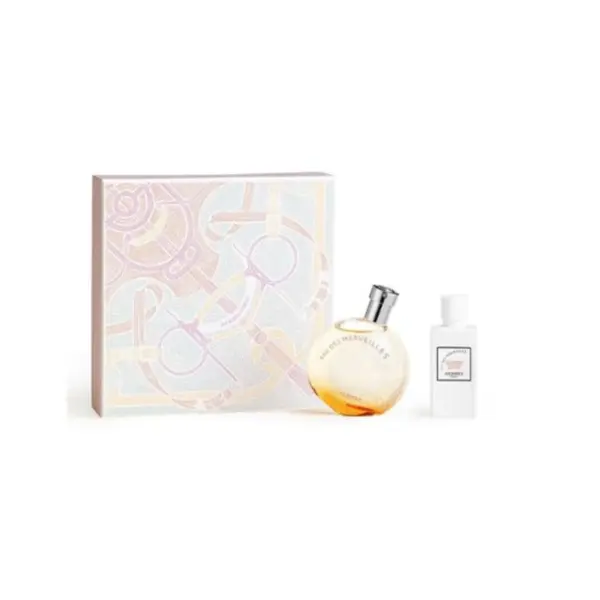 Hermes Eau des Merveilles Set cadou pentru femei Volum EDT 50 ml + 40 ml loțiune de corp