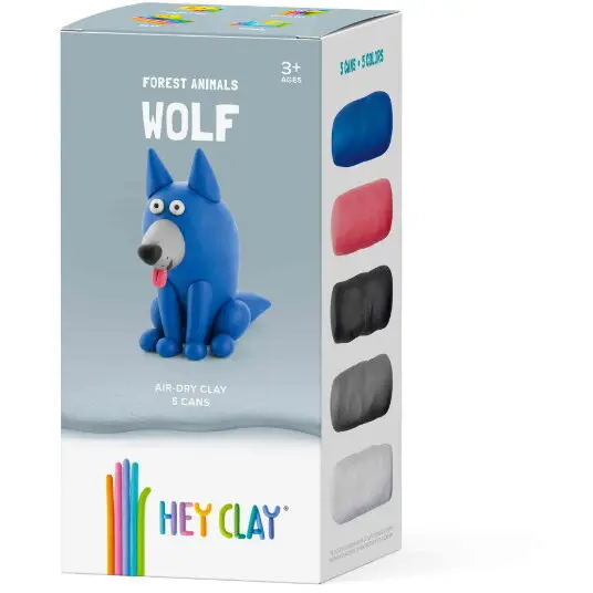 Hey Clay Set Hey Clay Forest Animals - Lup, Varsta 3+, Multicolor