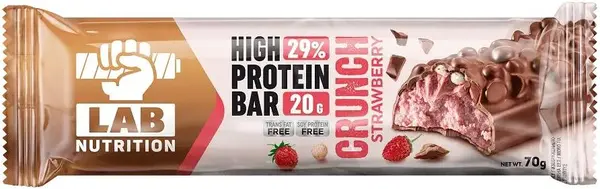 High Protein Bar, Crunch Strawberry, 70 g, Lab Nutrition