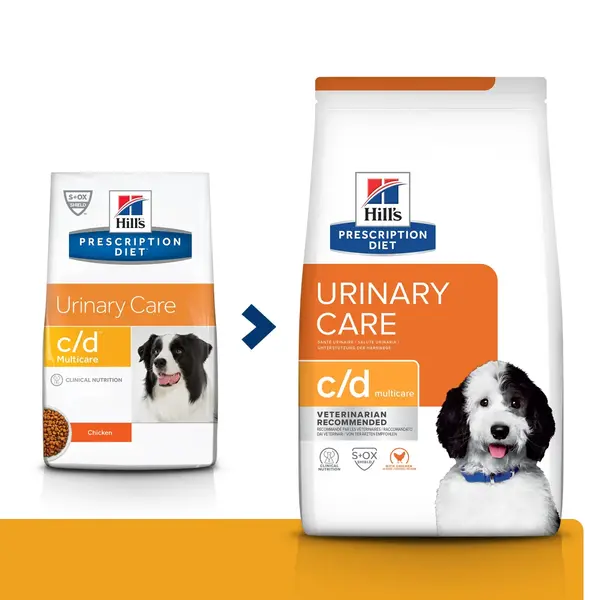 HILL'S Prescription Diet c/d Urinary + Weight Care, Pui, dietă veterinară câini, hrană uscată, afecțiuni urinare și controlul greutății HILL'S Prescription Diet c/d Urinary Care, Pui, dietă veterinară câini, hrană uscată, sistem urinar, 12kg