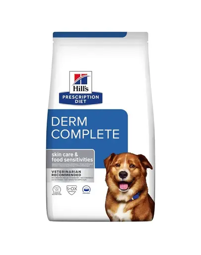 HILL'S Prescription Diet Canine Derm Complete 12 kg hrana uscata pentru caini, pentru ingrijirea pielii