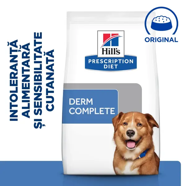 HILL'S Prescription Diet Derm Complete, dietă veterinară câini, hrană uscată, afecțiuni dermatologice HILL'S Prescription Diet Derm Complete, dietă veterinară câini, hrană uscată, piele & blana, 4kg