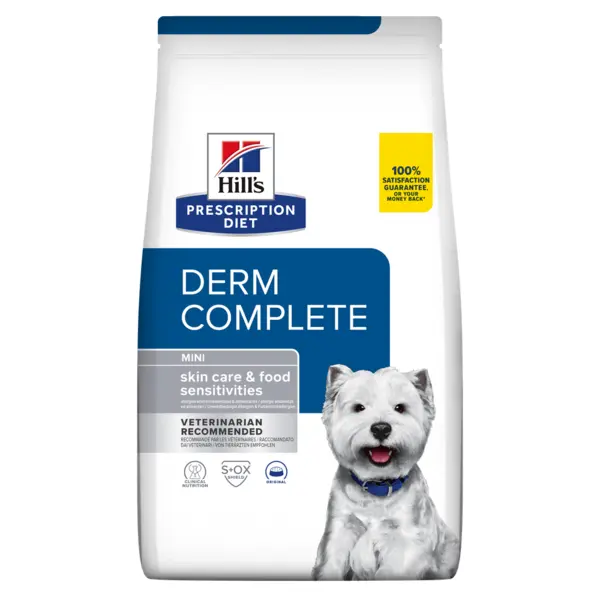 HILL'S Prescription Diet Derm Complete Mini, dietă veterinară câini, hrană uscată, afecțiuni dermatologice HILL'S Prescription Diet Derm Complete Mini, dietă veterinară câini, hrană uscată, piele & blana, 6kg