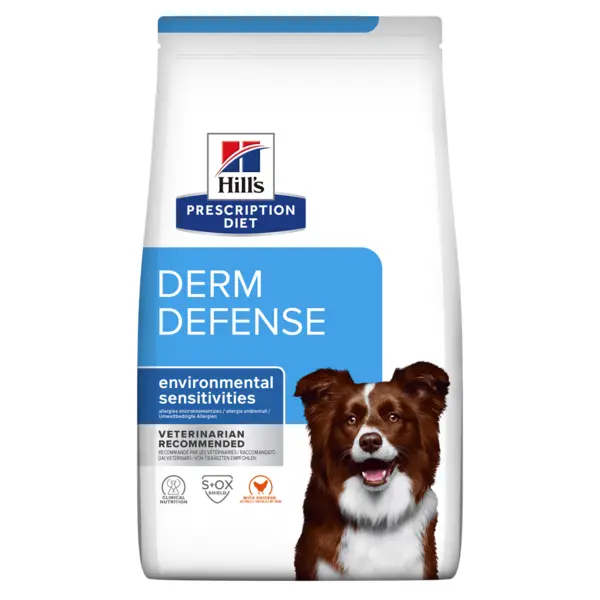 HILL'S Prescription Diet Derm Defense, Pui, dietă veterinară câini, hrană uscată, afecțiuni dermatologice HILL'S Prescription Diet Derm Defense, Pui, dietă veterinară câini, hrană uscată, piele & blana, 12kg