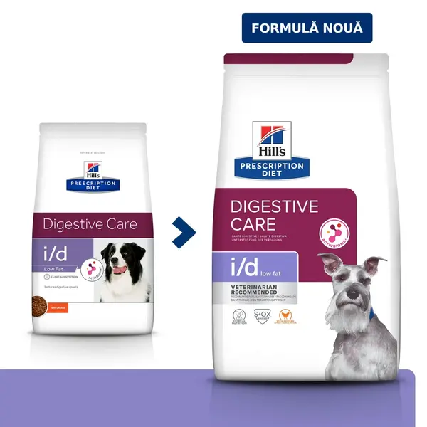 HILL'S Prescription Diet i/d Digestive Care Low Fat, Pui, dietă veterinară câini, hrană uscată, sensibilități digestive HILL'S Prescription Diet i/d Digestive Care Low Fat, Pui, dietă veterinară câini, hrană uscată, sistem digestiv, 12kg