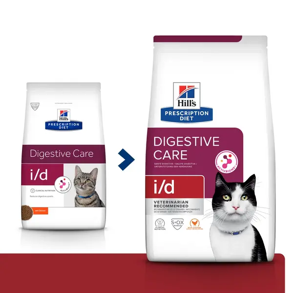 HILL'S Prescription Diet i/d Sensitive Digestive Care, Pui, dietă veterinară pisici, hrană uscată, sensibilități digestive HILL'S Prescription Diet i/d Sensitive Digestive Care, Pui, dietă veterinară pisici, hrană uscată, sistem digestiv, 400g