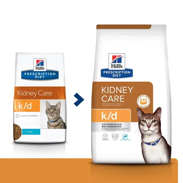 HILL'S Prescription Diet k/d Kidney Care, Ton, dietă veterinară pisici, hrană uscată, afecțiuni renale HILL'S Prescription Diet k/d Kidney Care, Ton, dietă veterinară pisici, hrană uscată, sistem renal, 1.5kg