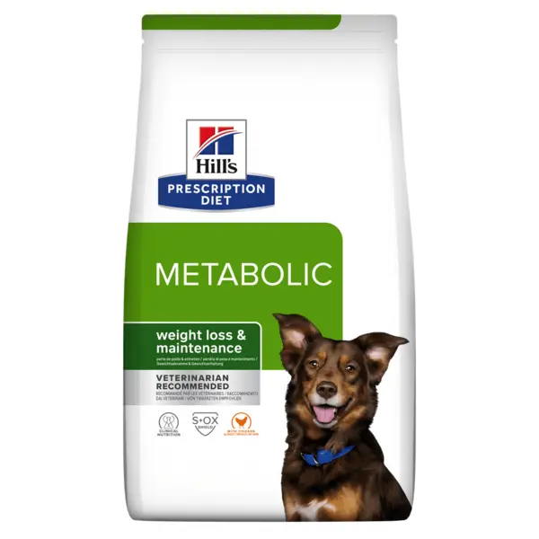 HILL'S Prescription Diet Metabolic, Pui, dietă veterinară câini, hrană uscată, afecțiuni metabolice (obezitate) HILL'S Prescription Diet Metabolic, Pui, dietă veterinară câini, hrană uscată, metabolism (obezitate si diabet), 12kg