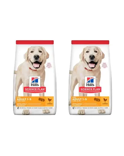 HILL'S Science Plan Canine Adult Light Large breed Chicken hrana caini talie mare 36 kg (2x18 kg) cu pui