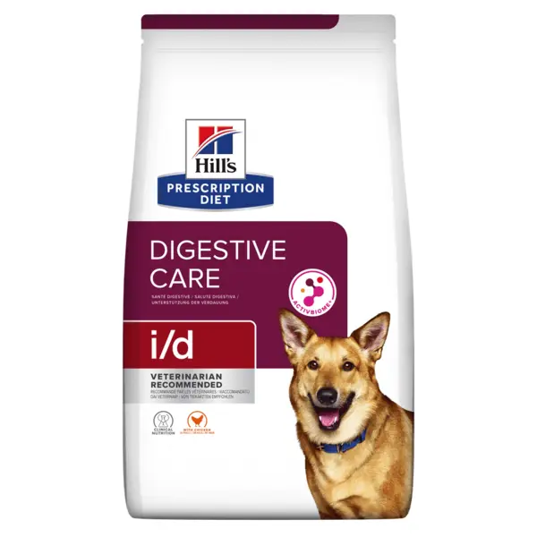 HILL'Sss Prescription Diet i/d Digestive Care, Pui, dietă veterinară câini, hrană uscată, sensibilități digestive HILL'S Prescription Diet i/d Digestive Care, Pui, dietă veterinară câini, hrană uscată, sistem digestiv, 12kg