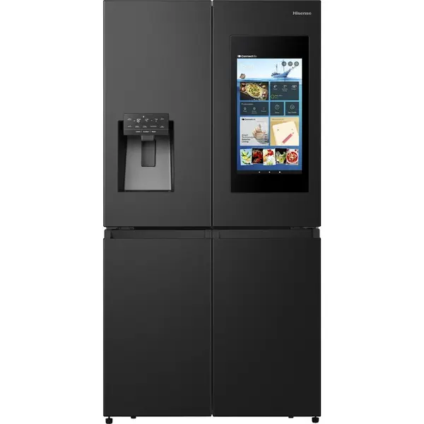 HISENSE Side by Side Hisense RQ760N4IFE, French Door, 577L, Clasa E, H 178.5 cm, negru