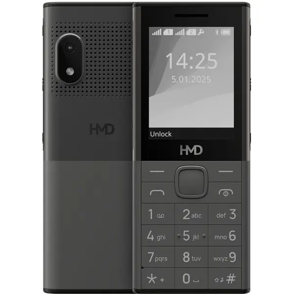 HMD Telefon mobil HMD 150 Music, procesor Unisoc 6531F, 8 MB RAM, Dual SIM, baterie 2500 mAh, 2G, Gri