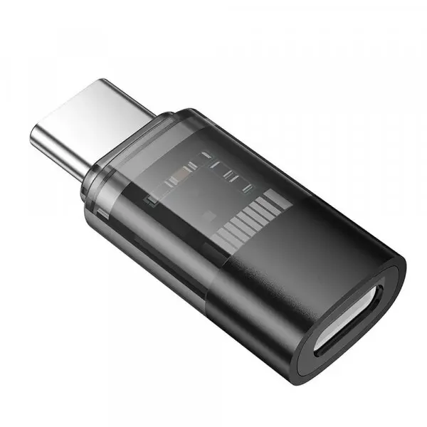 HOCO Adaptor Date si Incarcare Lightning - USB-C HOCO UA36D, Negru