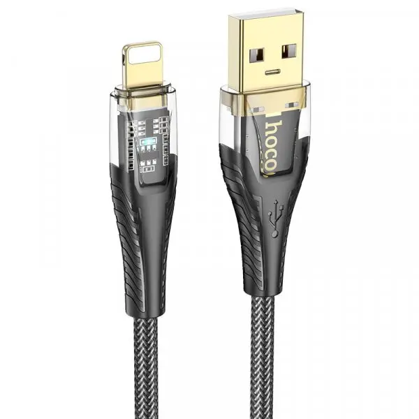 HOCO Cablu Date si Incarcare USB-A - Lightning HOCO U121, 18W, 1.2m, Negru