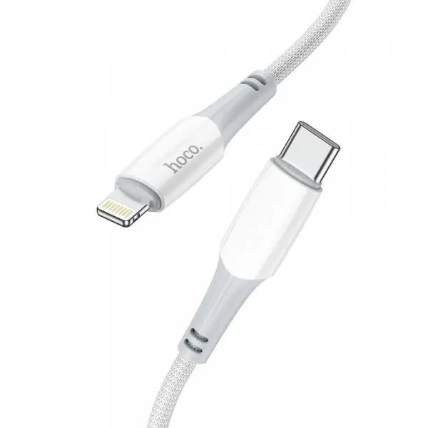 HOCO Cablu Date si Incarcare USB-C - Lightning HOCO X70, 20W, 1m, Alb