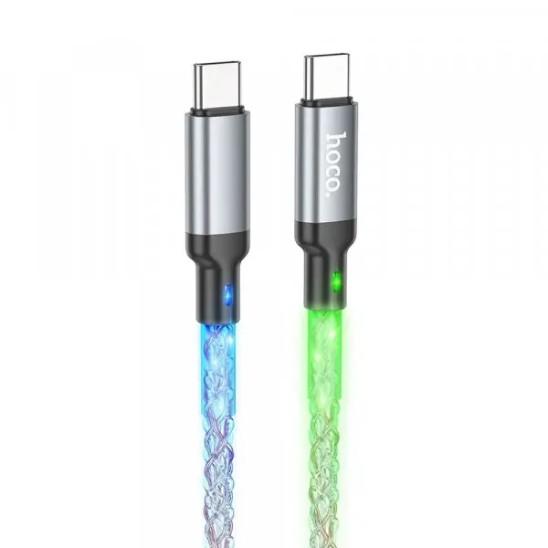 HOCO Cablu Date si Incarcare USB-C - USB-C HOCO U112, 60W, 1m, Gri