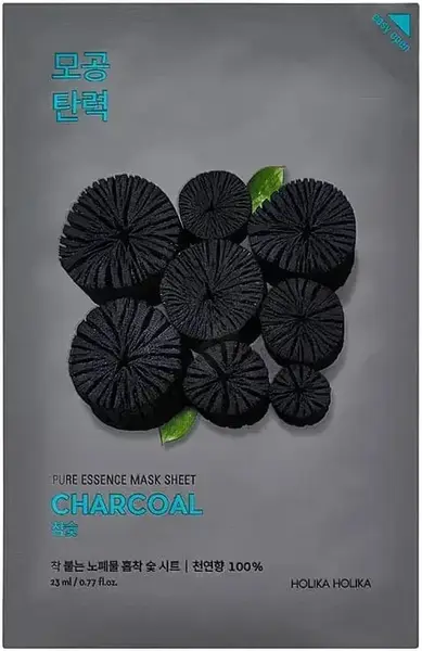 Holika Holika Pure Essence Mască de față cu folie Charcoal, 23 ml