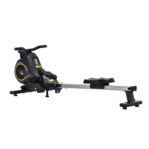 HOMCOM Aparat de Vaslit Magnetic Pliabile cu Rola pe 8 nivele de Rezistenta si Monitor 185x58x57cm | Aosom Romania