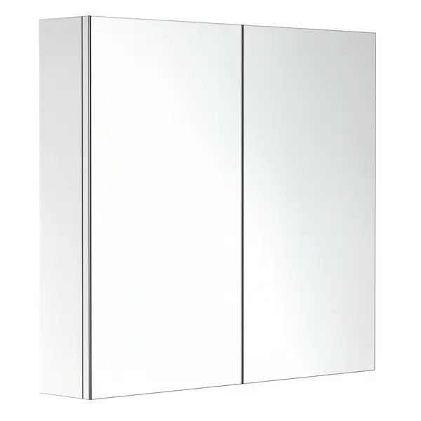 HOMCOM Armară Oglindă Cadru din Oțel inoxidabil cu Depozitare Raft pentru Toaletă Baie dim. 60L x 12l x 55H cm | Aosom Romania
