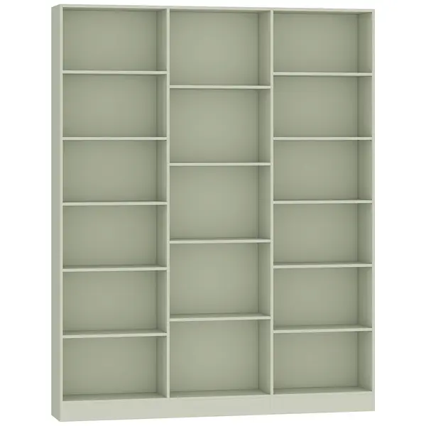 HOMCOM Bibliotecă 6 Niveluri, Raft de Depozitare cu 17 Compartimente și Polițe Reglabile, 149 x 23,6 x 188 cm, Verde | Aosom Romania