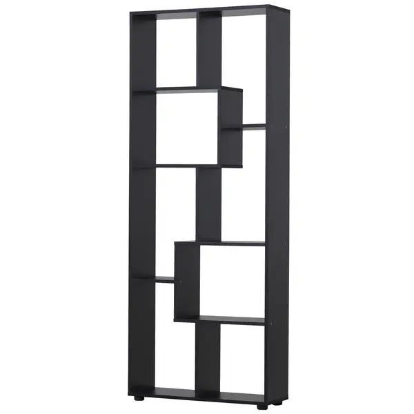 HOMCOM Bibliotecă Modernă cu 8 Rafturi din PAL E1, Design pentru Casă și Birou, 70x24x178 cm, Alb | Aosom Romania