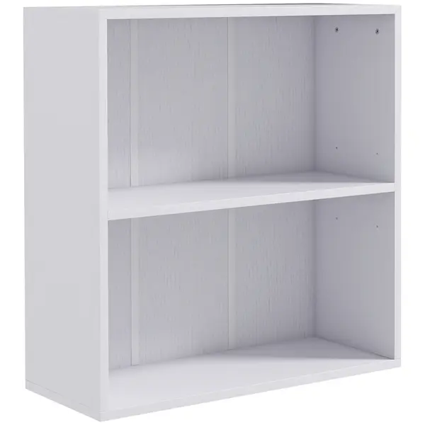 HOMCOM Bibliotecă raft de depozitare cu 2 compartimente și raft reglabil, 60 x 24 x 63 cm, alb | Aosom Romania