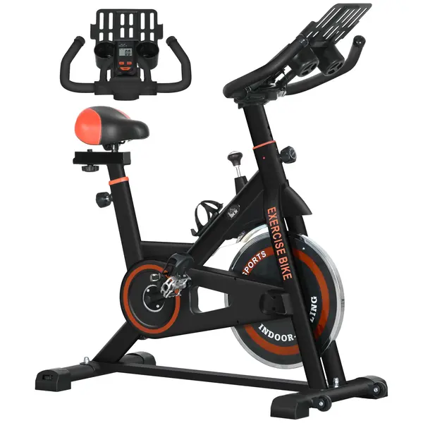 HOMCOM Bicicletă Fitness Volant Reglabil Alb | Aosom Romania