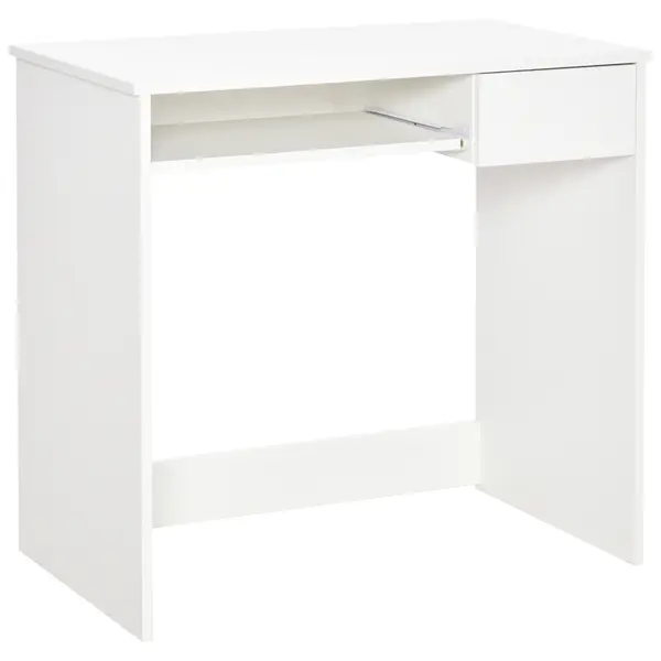 Homcom Birou PC Alb & Stejar 80×45×75 cm – Ideal Dormitor sau Acasa | Aosom Romania
