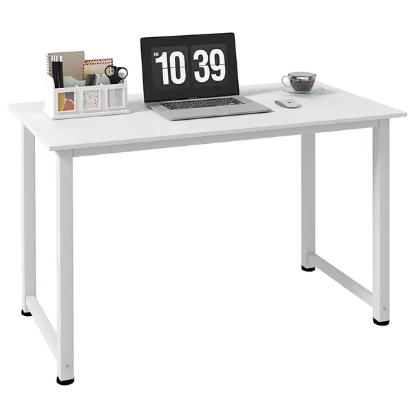 HOMCOM Birou pentru Computer cu Picioare Reglabile, 120x60x76 cm, Alb | Aosom Romania