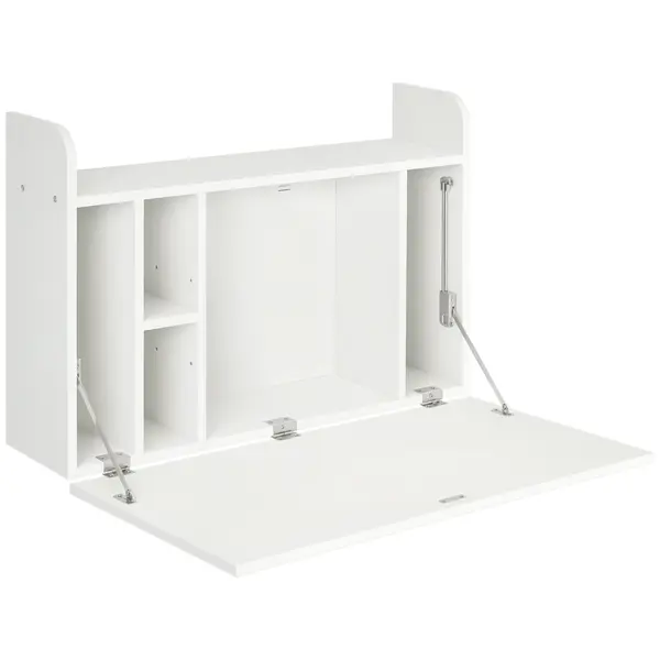 HOMCOM Birou suspendat, masă de perete rabatabilă și birou de perete cu depozitare - 77 x 20 x 51 cm | Aosom Romania
