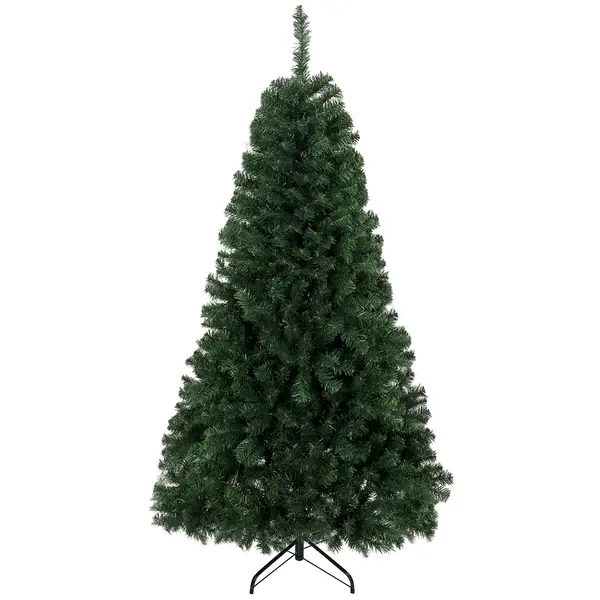 HOMCOM Brad Artificial de Crăciun, 180 cm, 888 Ramuri Ignifuge, Bază Metalică Pliabilă, Verde | Aosom Romania