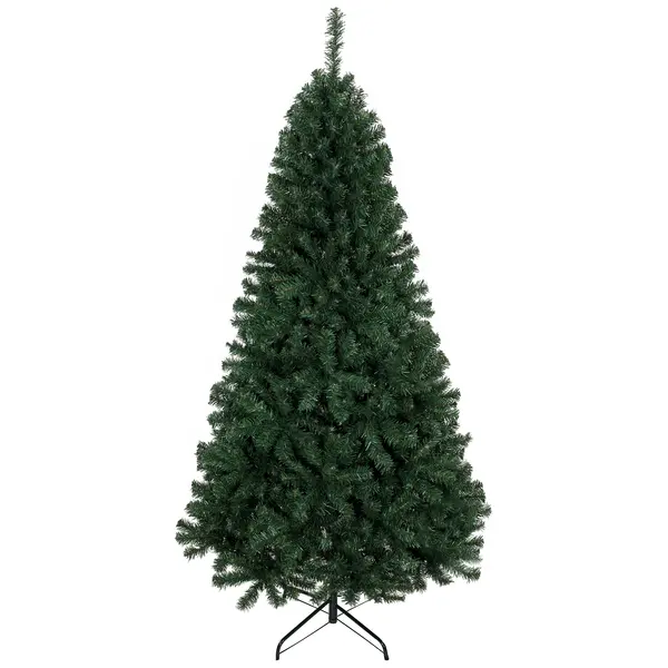HOMCOM Brad de Crăciun Artificial 200 cm cu 1000 Ramuri și Bază Pliabilă, Verde | Aosom Romania