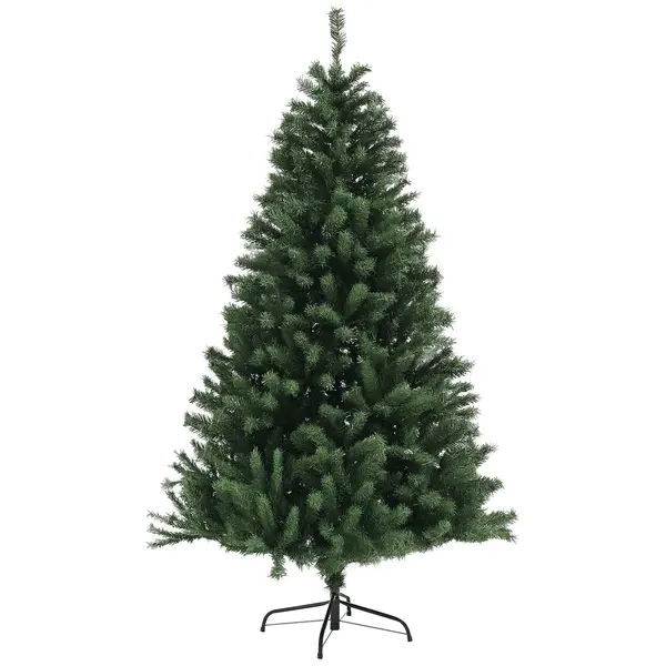 HOMCOM Brad de Crăciun, Brad de Crăciun Artificial cu 1000 Crengi din Oțel și Plastic, Ø110 x180 cm, Verde | Aosom Romania