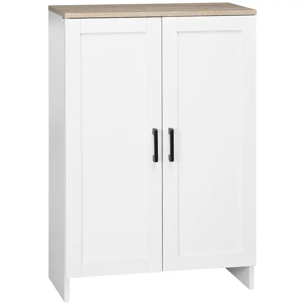 HOMCOM Bufet mobilier bucătărie depozitare cu placard cu uși și rafturi reglabile, 60 x 30 x 90 cm, alb | Aosom Romania
