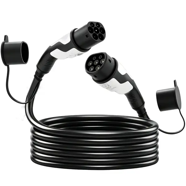 HOMCOM Cablu Tip 2 pentru EV, 11 kW, 16 A, Mode 3, trifazic, 5 m – cablu de extensie pentru mașini electrice & hibrizi plug-in | Aosom Romania