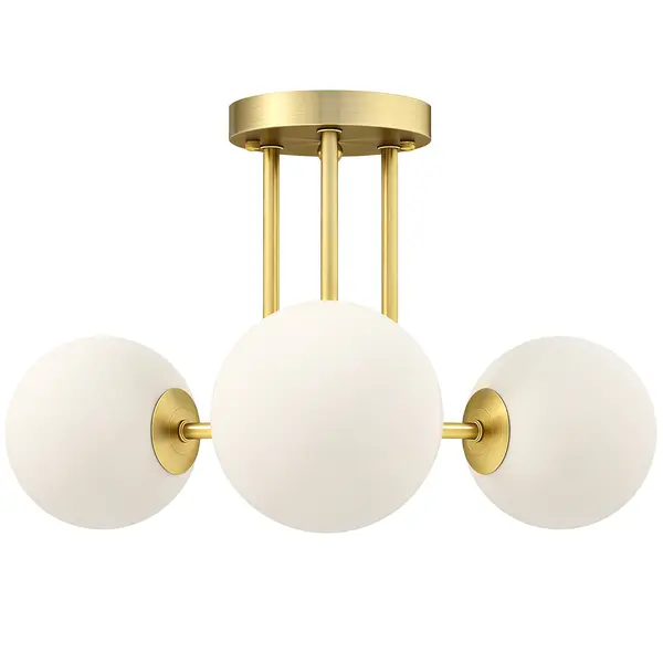 HOMCOM Candelabru de Tavan Vintage cu 3 Puncte de Lumină, cu Socluri G9, 42x42x26.5 cm, Becuri Neincluse, Aur | Aosom Romania